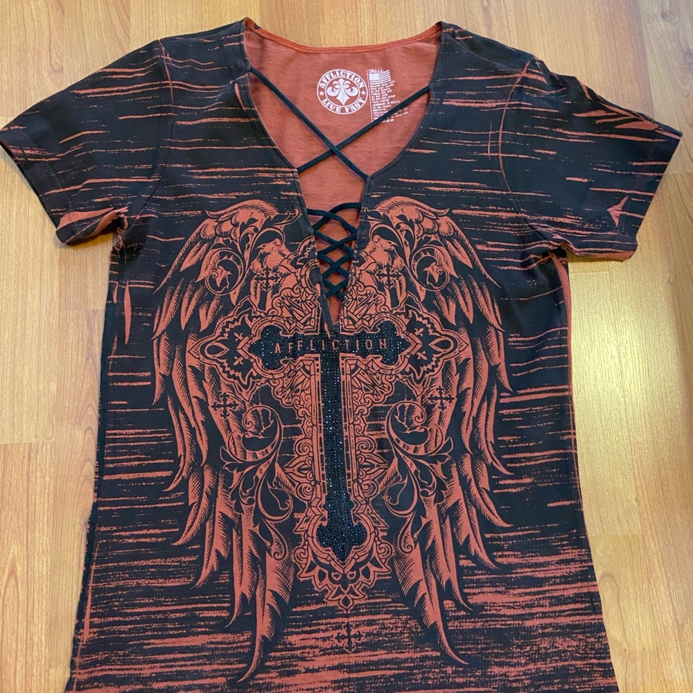 Affliction Sacred Hope Wings T-Shirt Small